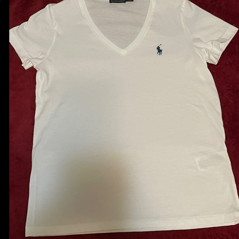 Women’s White Polo V Neck